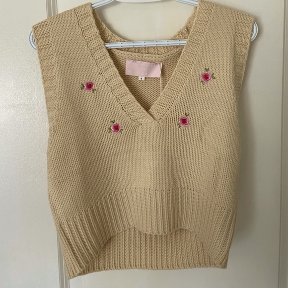 Rose Embroidered Sweater Vest - Picture 4 of 7